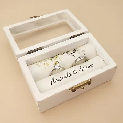 £16.79 • Buy Wedding Ring Box,Personalised Ring Box,engagement Ring Box,Ring Bearer Pillows