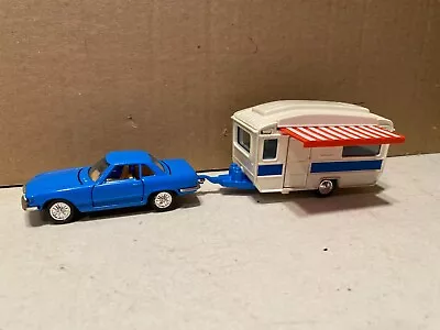 JOAL Diecast Mercedes Benz 350-SL & Camper Trailer 1/43 Scale Spain • $3