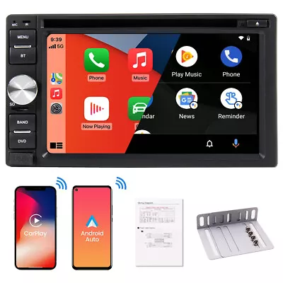 Double 2 DIN Car Radio DVD Touch Screen Stereo Bluetooth Receiver Carplay Camera • $83.99