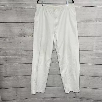 Vintage Jantzen Sport Men's Lounge Pants Elastic Waist Drawstring White Denim 34 • $28.25