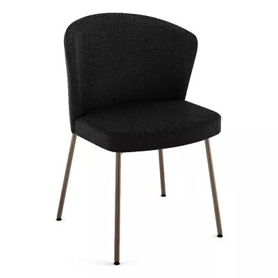 Amisco Camilla Dining Chair - Charcoal Grey  Polyester / Bronze Metal • $429.99