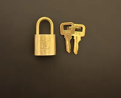 $45 • Buy Louis Vuitton PadLock Lock & Key For Bags Brass Gold