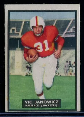 1951 Topps Magic Football #10 Vic Janowicz ROOKIE Ohio State VG Lt. Crease LOOK! • $65