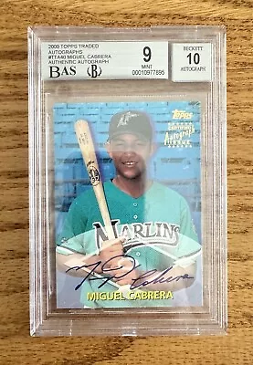 2000 Topps Traded #TTA40 Miguel Cabrera RC Auto MINT 9 AUTO 10 *VERY RARE* • $3600