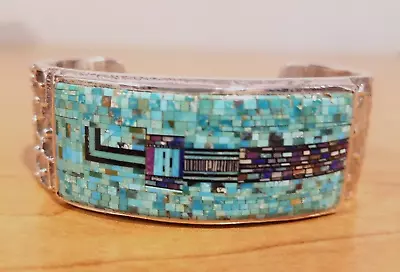 CARL IRENE CLARK NAVAJO NEW Vintage Multi-stone Micro Mosaic Inlay YEI Bracelet • $1