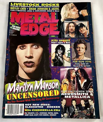 Metal Edge Magazine 1997 Marilyn Manson KISS Aerosmith Metallica Motley Crue • $15