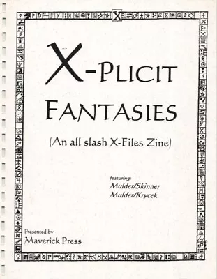 X-Files Fanzine  X-Plicit Fantasies 1  SLASH Krychek Mulder Skinner 1997 • $30