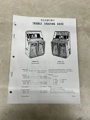 Seeburg Trouble Shooting Guide Models 220 And 222 • $33.25