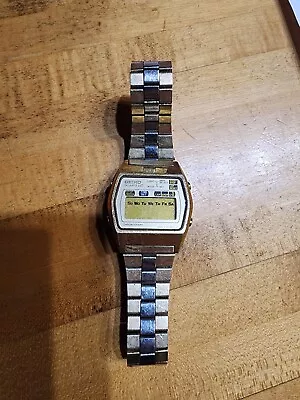 Vintage SEIKO Men’s 1980 Two-Tone Digital Chronograph Watch Wristwatch A128-5019 • $30