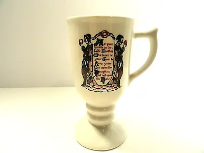 Vintage Sterling Vitrified China Footed Mug / Cup With Motto • $8.95