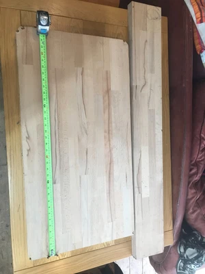 £25 • Buy Solid Oak Kitchen Worktop Off Cut 40mm Thick 420mm X 880mm And 160mm X 1210mm