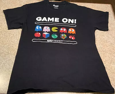 Rubik's Pac-Man Video Game Medium M Black Gildan Pop Culture T-Shirt • $4.70