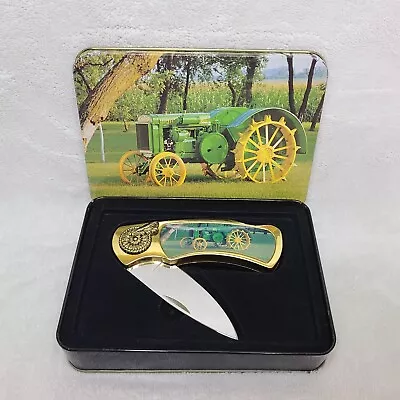 John Deere Tractor 8  Steel Pocket Knife W/ Decorative Tin Display Case • $40.95