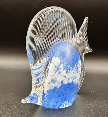 Art Glass Paperweight Angel Fish Blue Aquarium Figurine  Murano  Style • $0.99