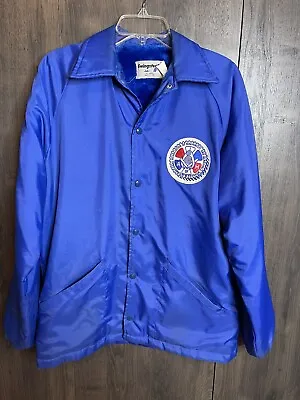 VINTAGE International Association Machinists Workers Union Jacket Adult M Blue • $44.99