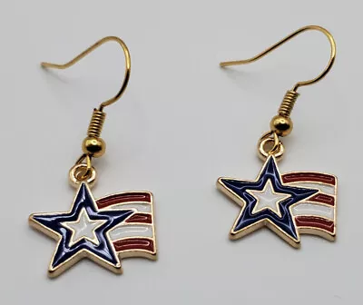 Star Flag Fishhook Earrings • $2.49