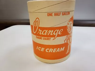 Vintage Cardboard Ice Cream Container Orange Farms Dairy Orange Pa (318) • $15.99