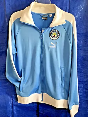 MANCHESTER CITY Small Blue PUMA Soccer Jacket Men’s Sewn Patch NEW WITH TAGS • $49.95