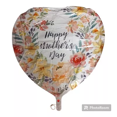 New Huge Mother's Day Heart Shaped Balloon Floral Unique Self Sealing Mylar Foil • $11.99