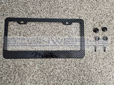 Miata Black CF Printed Pattern Black Aluminum License Plate Frame • $21.59