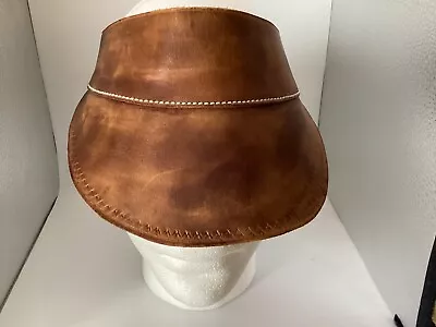 Vintage Leather Visor Unbranded Adjustable Buckle • $35