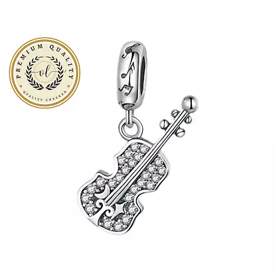 Violin Charm For Bracelet Music Charm Rhythm Charm Sterling Silver Charm • $30.99