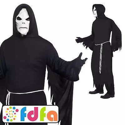 Smiffys Grim Reaper Robe Halloween Adults Mens Fancy Dress Costume • £19.49