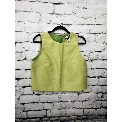 Vintage DKNY Womens Silk Blend Crop Top Green Size 12 • $36.99