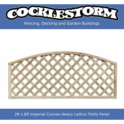 2ft High X 6ft Wide Timber European Convex Heavy Garden Trellis Panels • £51.70