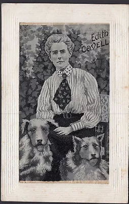 WW1 Silk Postcard - 'Edith Cavell' - Britsih Nurse Executed 1915 • £4.35