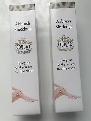 X2 Cougar Spray On Airbrush Stockings Spay On The Go Tanning • £12