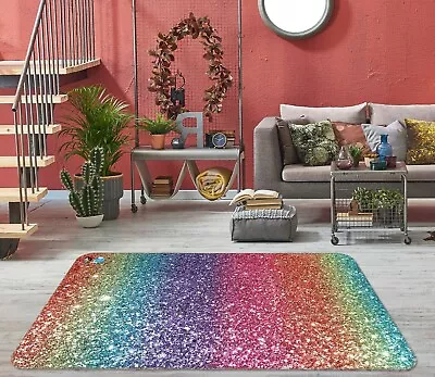 3D Color Rainbow Sequins ZHUA1511 Game Non Slip Rug Mat Photo Carpet Amy • $249.99