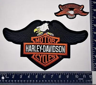 Authentic Vintage Harley-Davidson Patches / Emblems LG Eagle Shield Set • $88