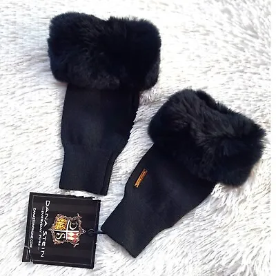 Real Rex Rabbit Fur Trim Fingerless Gloves Dana Stein Brand • $28