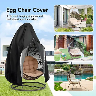 Heavy Duty Hanging Swing Egg Chair Cover Garden Patio Outdoor Sun UV Waterproof • £22.69