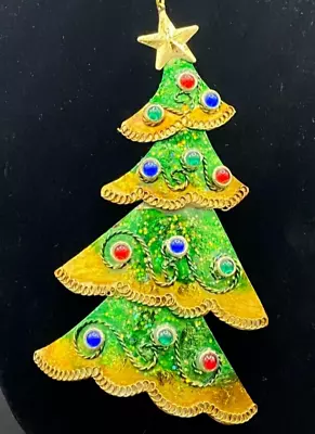 Ornament Metal Christmas Tree - Vintage Holiday • $15