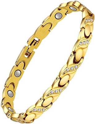 £12 • Buy  Jeracol Titanium Steel Magnetic Bracelet With Crystals Adjustable, Boxed 