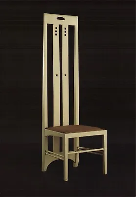 Postcard Charles Rennie Mackintosh High-backed Chair Mains Street Glasgow • £2.50