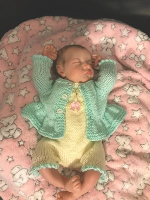 £14.50 • Buy Hand Knitted Baby Girl SMALL NEWBORN Set Baby Clothes Reborn
