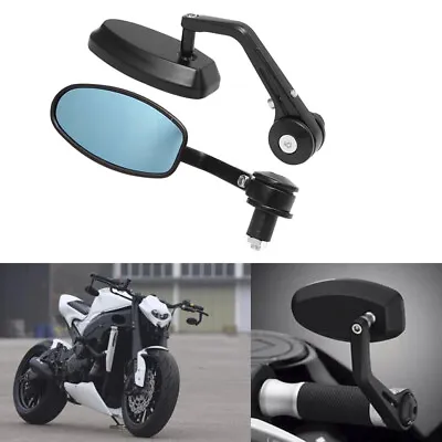 Black Motorcycle 7/8  Bar End Rearview Mirrors For Yamaha Yzf 600 R1 R1m R6 R6s • $24.99