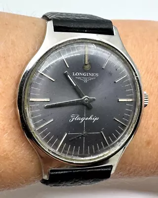 1950's Longines Flagship Original Dial Stainless Steel All Original Swiss RUNS • $64