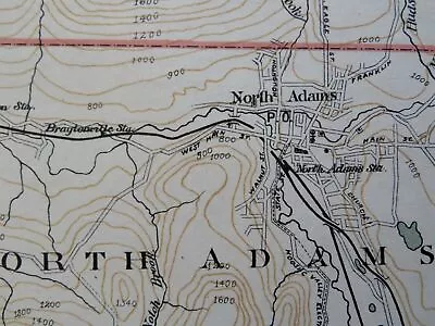 Hancock Williamstown Adams Cheshire New Ashford Massachusetts 1891 Walker Map • $52