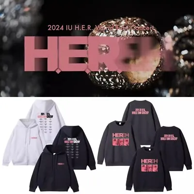 IU 2024 H.E.R. WORLD TOUR CONCERT Cap Zipper Hoodie Sweater Unisex Sweatshirt • $26.10