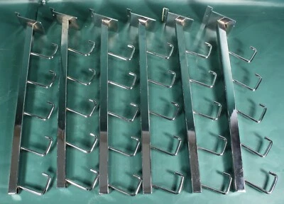 $19.99 • Buy J Hook Chrome Waterfall For Slatwall - Lot Of 6
