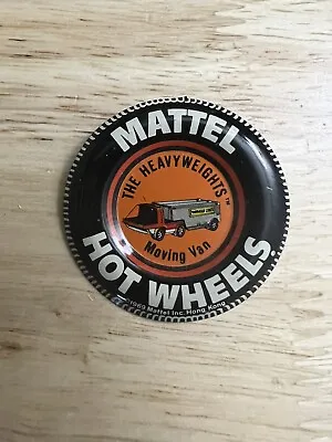 Vintage 1969 Mattel Hot Wheels Redline MOVING VAN Metal Tab Pin Button Badge • $9.95