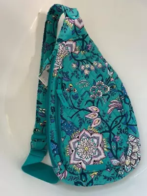 NWT Vera Bradley Essential Compact Sling Backpack Waist Pack In Peacock Garden  • $27.99