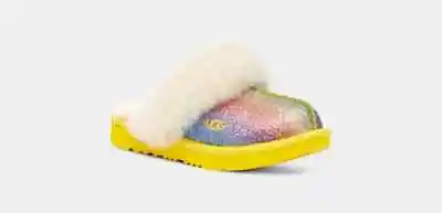 UGG Cozy II Glitter Big Girls Shearling Slide Slippers Multicolor Size 5 NEW • $69