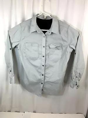 Wrangler Long Sleeve Work Shirt Vented Shirt With Roll Up Sleeves Size Large • $19.95