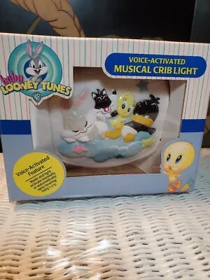 LOONEY TUNES: 1: 1998 Tweety Baby Crib Voice Activated Musical Light MIB - RARE! • $49.99