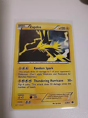 Pokémon TCG Zapdos Next Destinies 41/99 Holo Holo Rare • $1